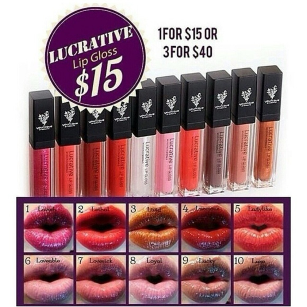 Younique 3 Lucrative Lip Gloss Collection - Bold Shades - Picture 1 of 3